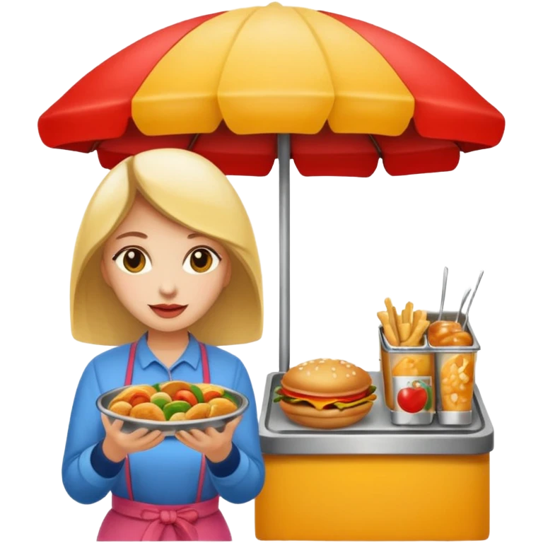 woman with street food emoji