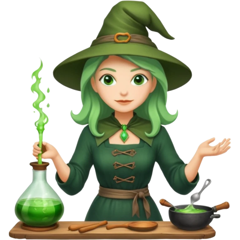 green witch cooking potion emoji