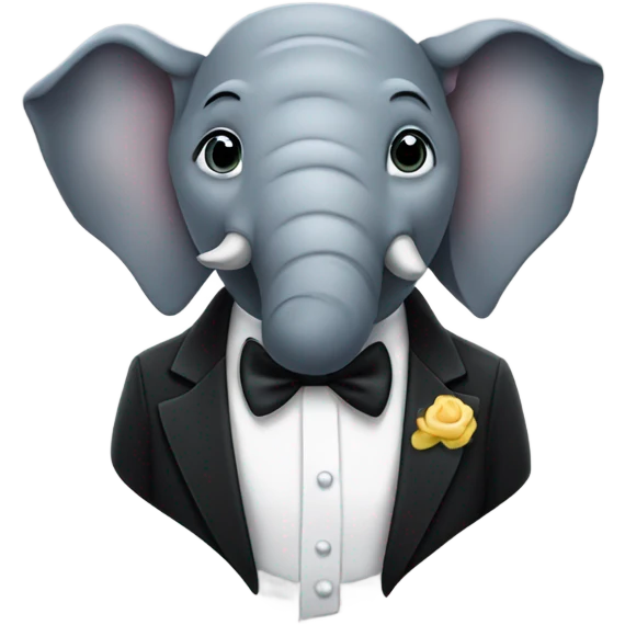 Elephant in a tuxedo  emoji