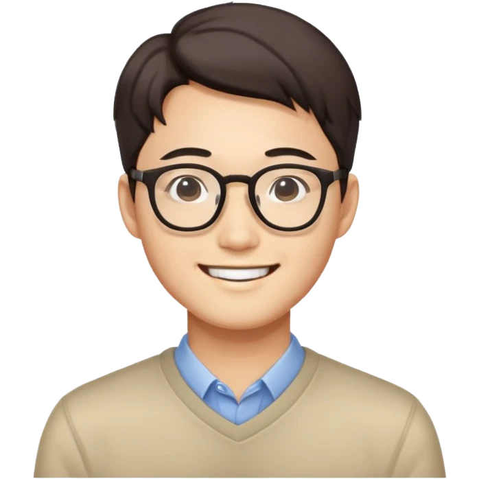 Glasses korean guy emoji