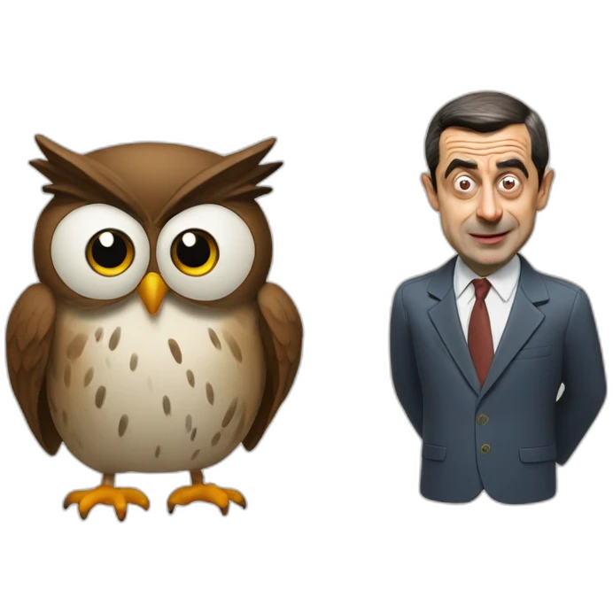 Owl and mr bean emoji