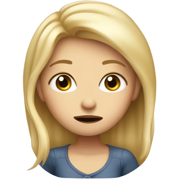 Nervous blonde girl emoji