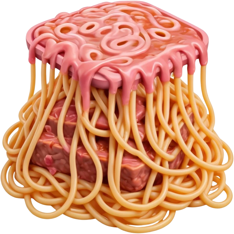  SPAM meat melted spaghetti pink gooey slop art emoji