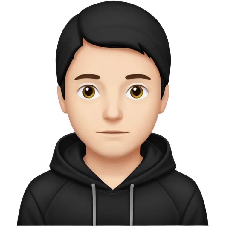 A man with a black hoodie on that says LGS on it emoji