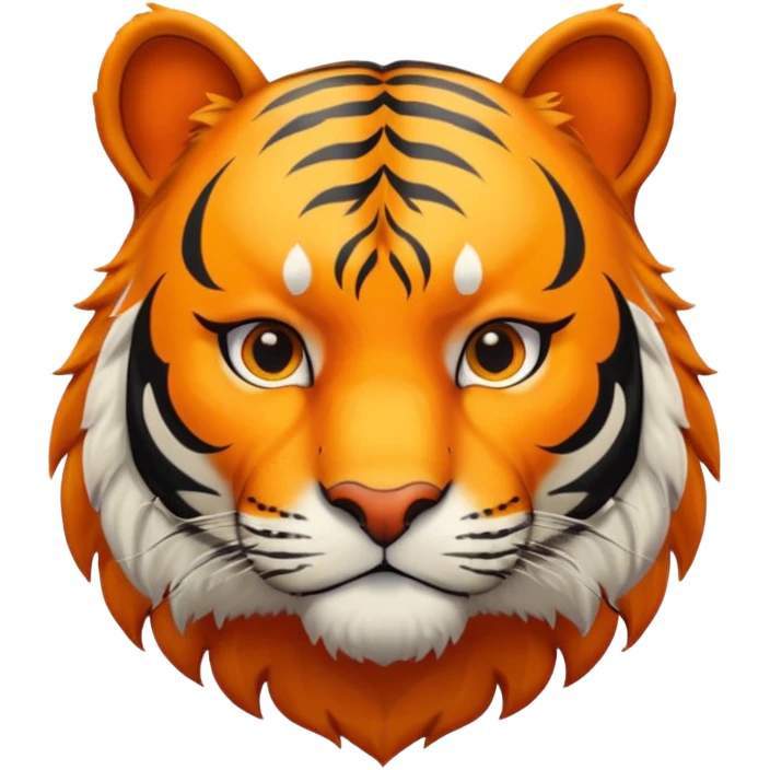 Tigre adulto feroz con la cara mas real no de caricatiraen la cima  emoji
