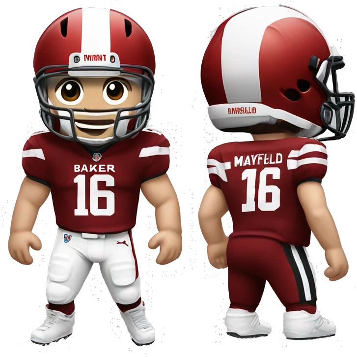 Baker mayfield in a Tampa bay Buccaneer jersey touchdown emoji