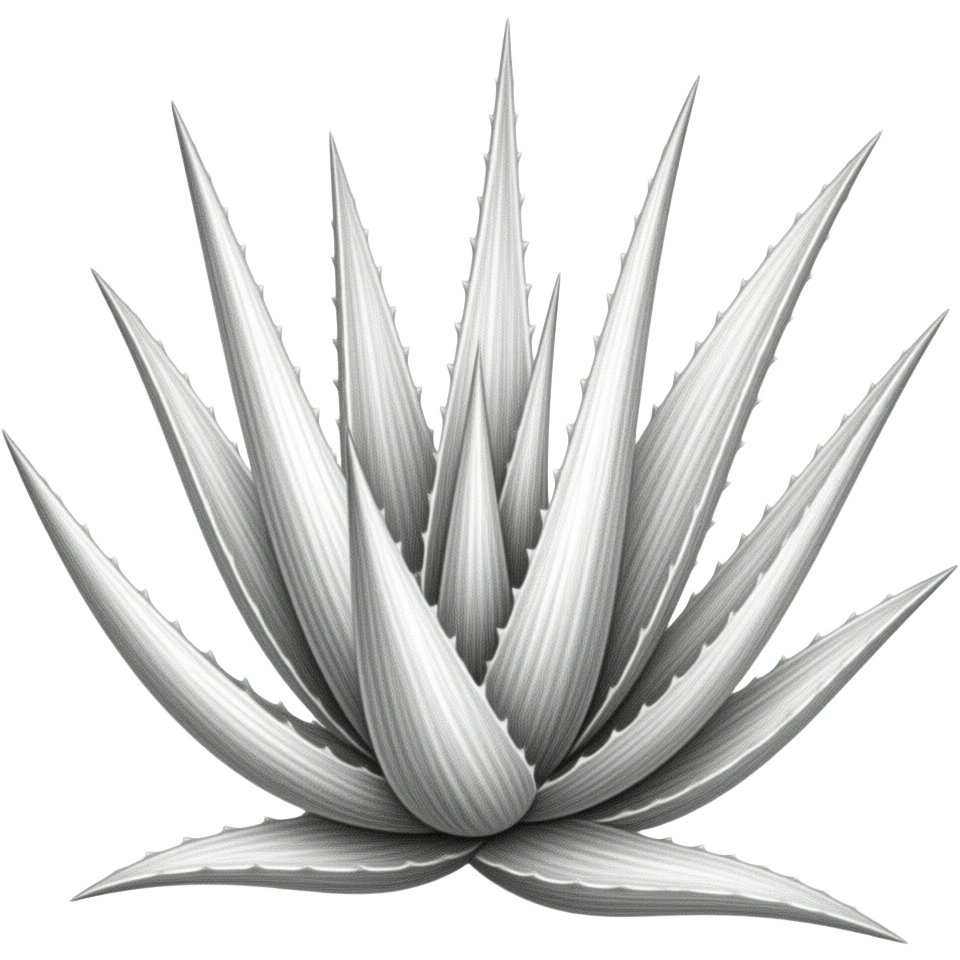 eine aloe pflanze  fein skizziert mit  Bleistift mit transparentem hintergrund emoji