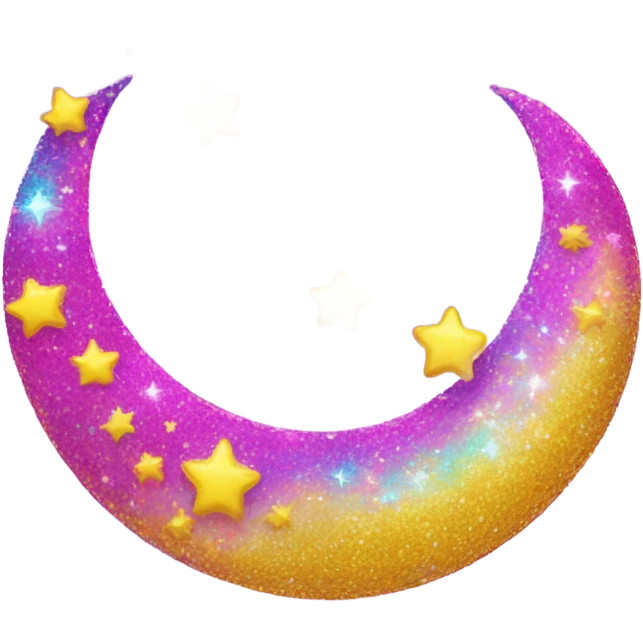 Lisa frank glitter crescent moon emoji