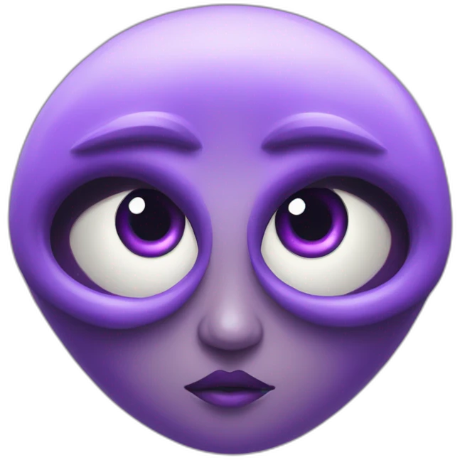 majestic godly violet iris eyeball serious intense symmetrical knowledgable asian emoji