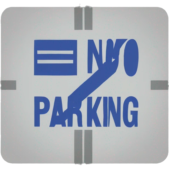 Parking block that says “no parking” emoji