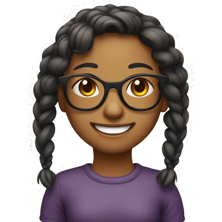 smiling girl with glasses indoors emoji  emoji