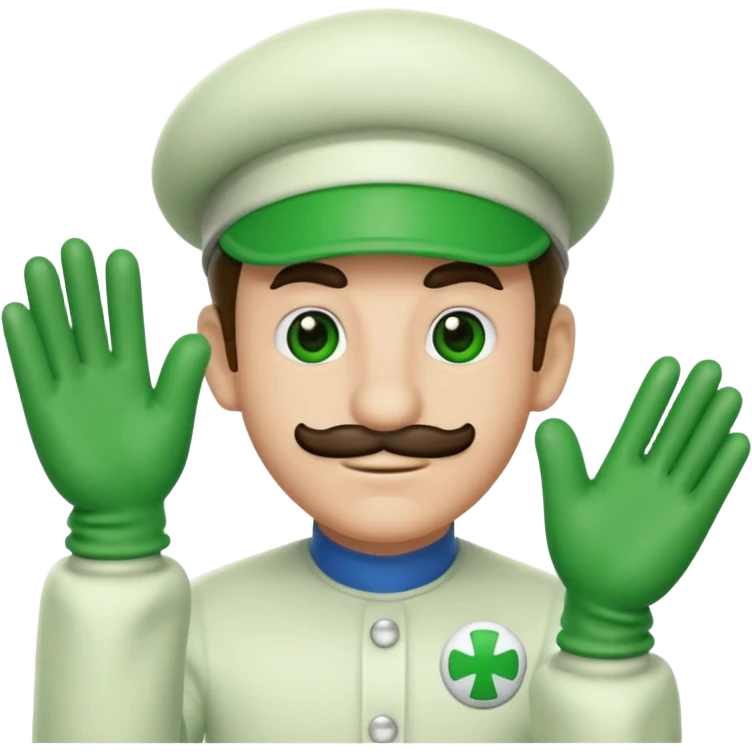 Luigi white gloves emoji