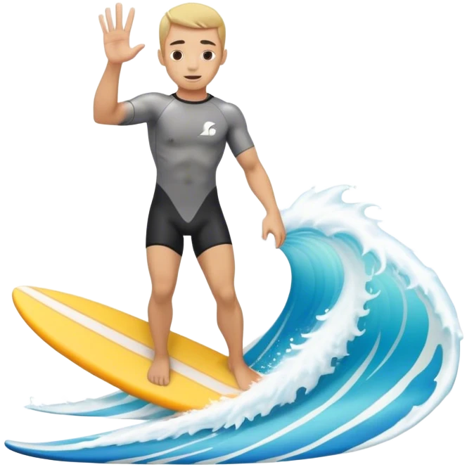 Surfboard flipping someone off emoji