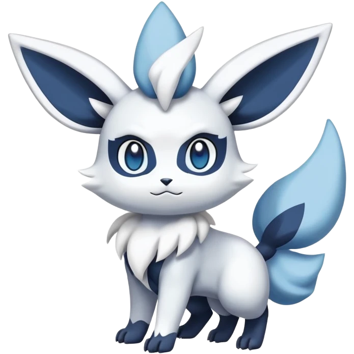 Meowstic-Absol-Minccino-Glaceon-Pokémon-Fakémon-hybrid-creature (full body) emoji
