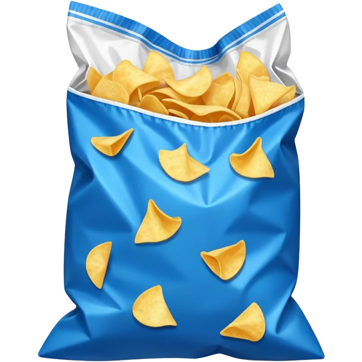 chips bag slightly from the side, blue emoji