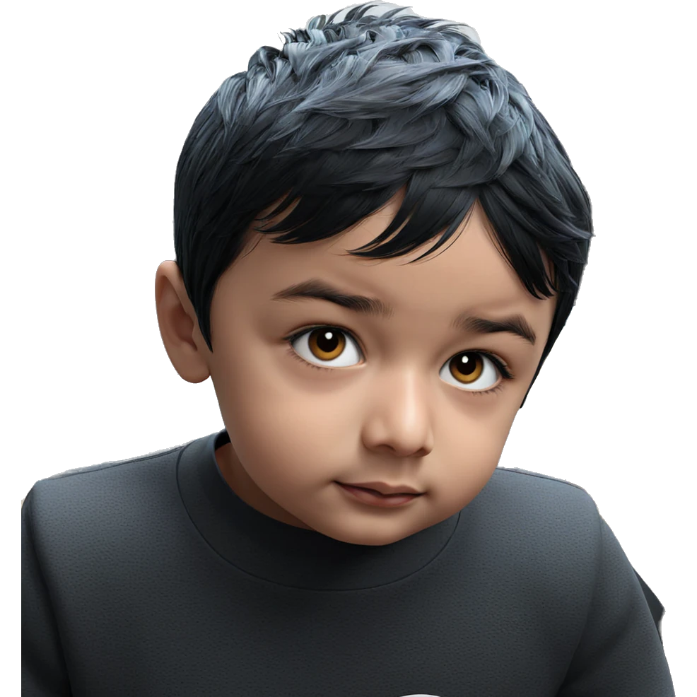 boy with black hair staring emoji