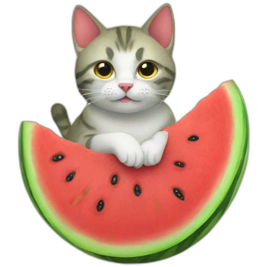 Watermelon cat  emoji