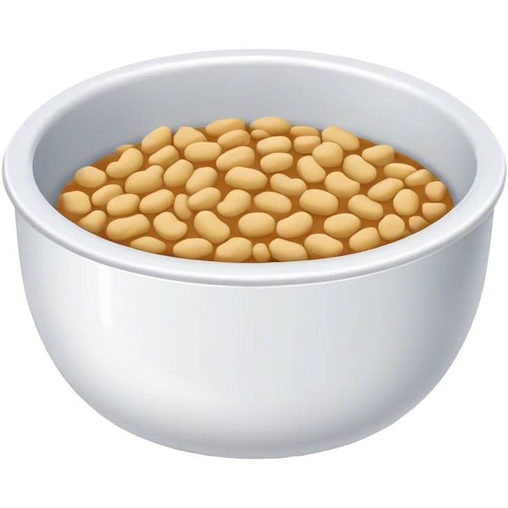 SMALL CATFOOD BOWL WITH WHITE KIBBLE emoji
