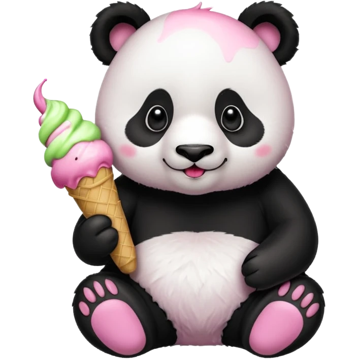 Panda eating ice cream emoji