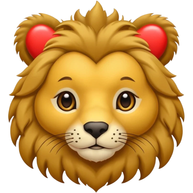 León con corazones en el ojo emoji