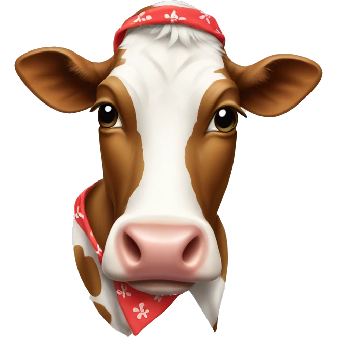 cow with bandana on emoji