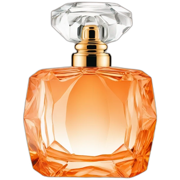 Iconic Luxury Esmerald Cut Crystal Fragrance Bottle Orange Tint emoji