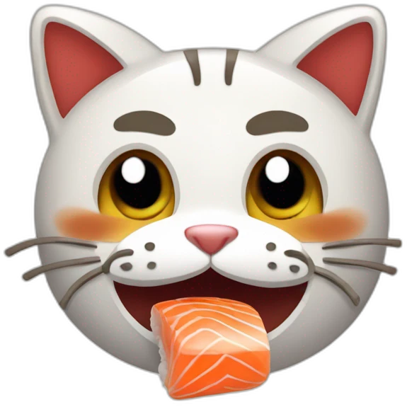 chat qui mange des sushis emoji
