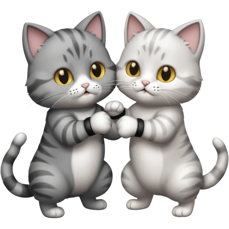 Two cats boxing emoji