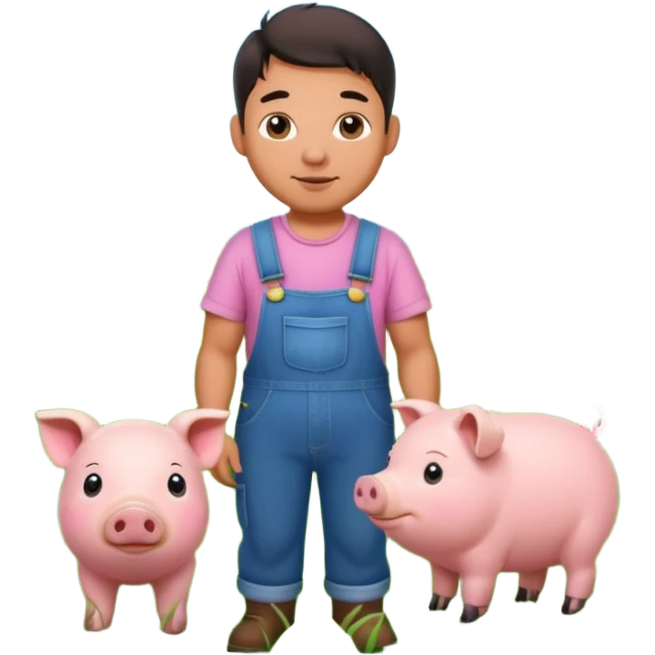 farmer with pet pig emoji