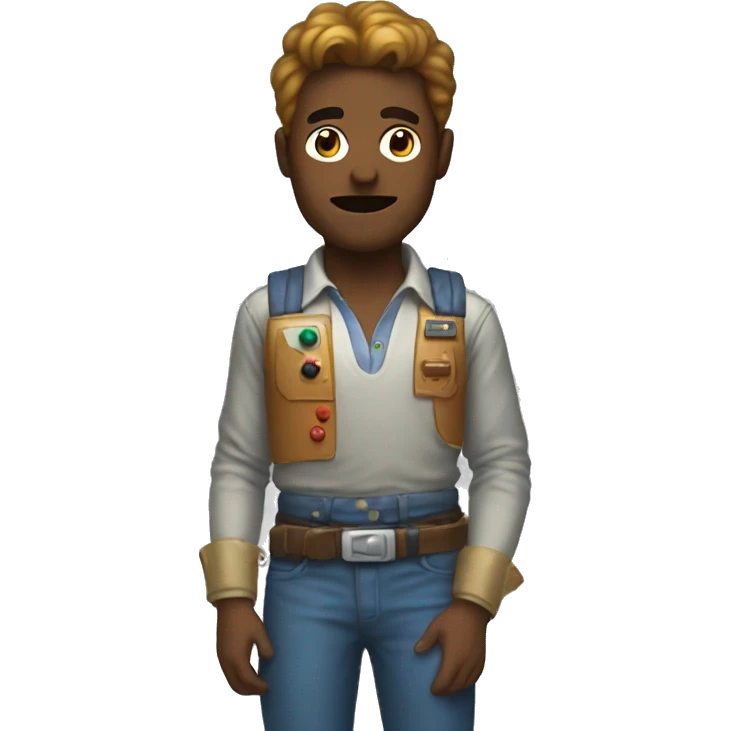 human with retro videogame emoji