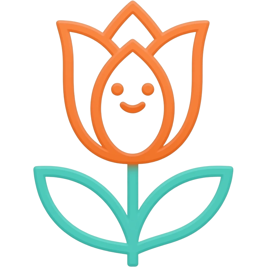  neon orange and teal floral line art on a transparent background, the design to be playful and minimal, 16k hd professional quailty, must not be blurry, must be no emoji faces, emoji icons, no human figures  emoji