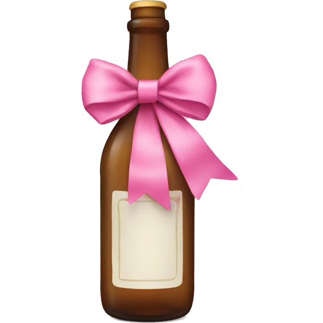 a bottle with a pink bow emoji