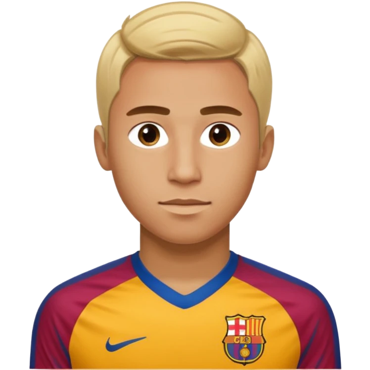 Lamine Yamal in 2025 Barcelona kit, blonde hair, highly detailed and accurate likeness, HD quality emoji