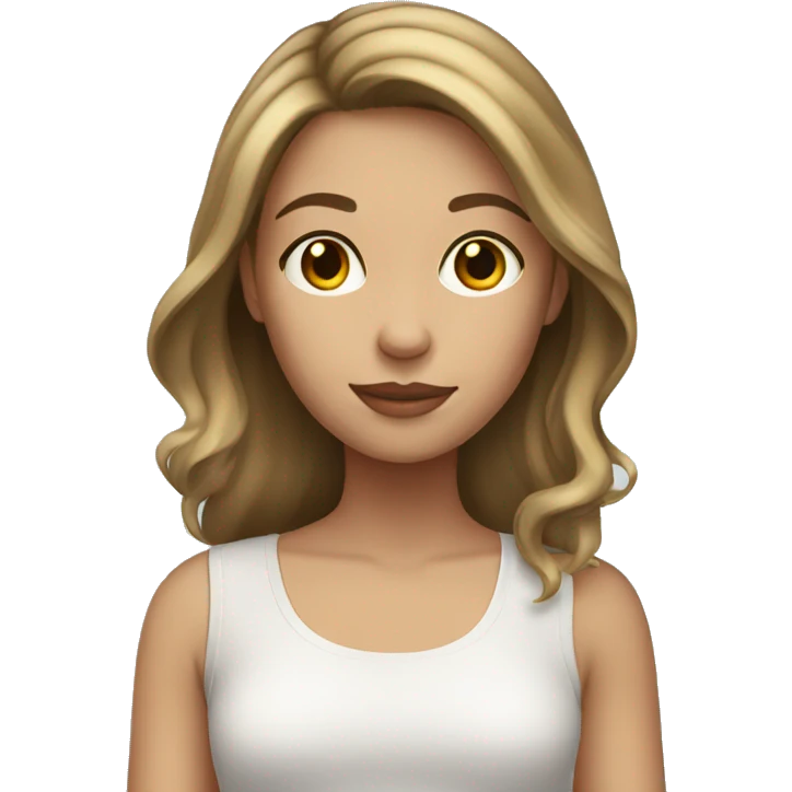 Girl with brown hair and blonde highlights  emoji