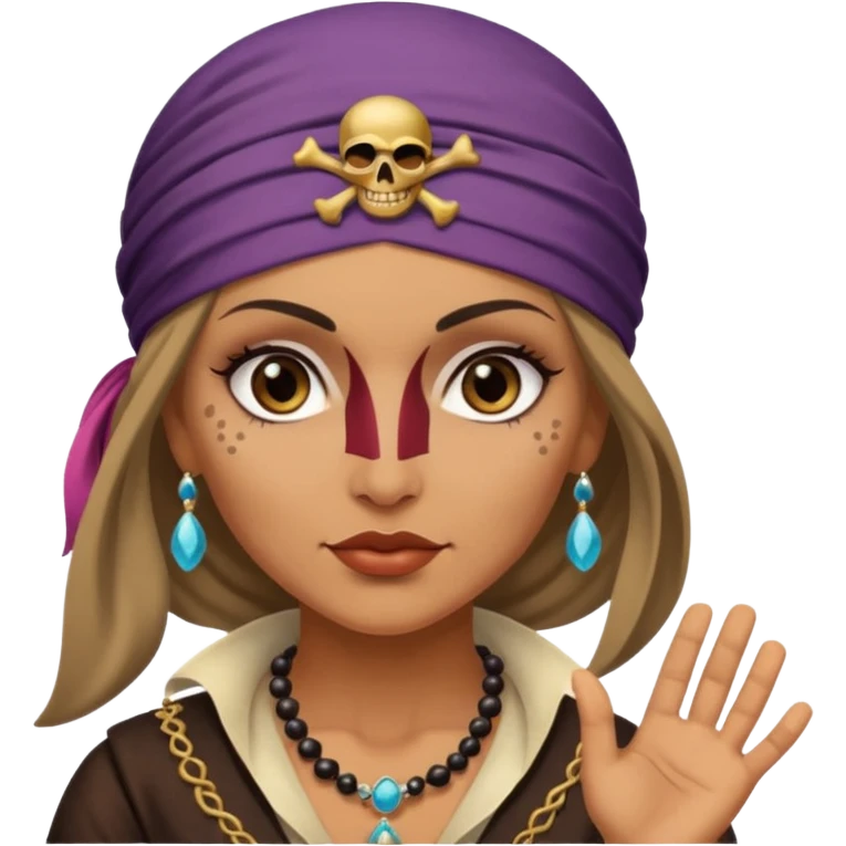 Gypsy woman fortune teller and a woman pirate emoji