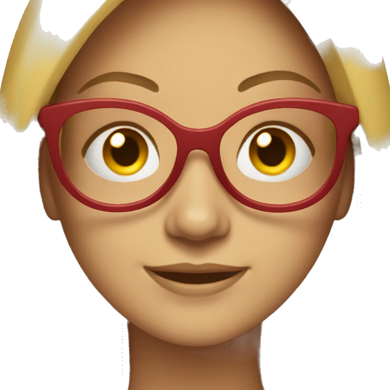 smiling woman with red glasses  emoji