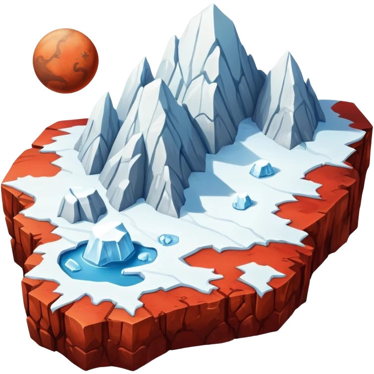 Mars with polar ice caps emoji