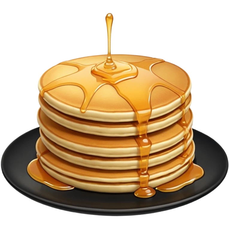 TWO Pancakes with honey in a black plate emoji