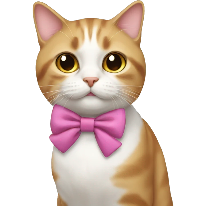 cat wearing a bow emoji