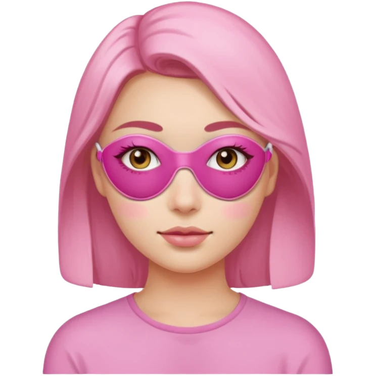 Girl with pink self care under eye patches emoji