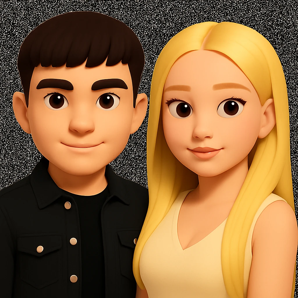 Slightly increase the volume of the upper body of the girl and slightly rotate her to face forward, preserving the style of the original image. emoji