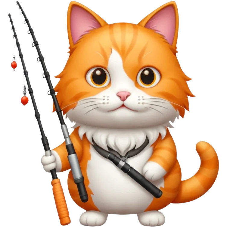 cat holding fishing rod emoji