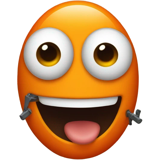 A orange with a face  emoji