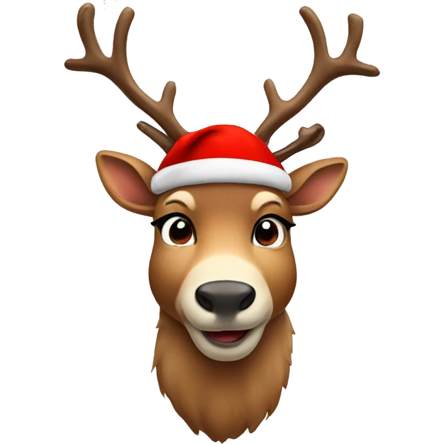 Reindeer with red cap emoji