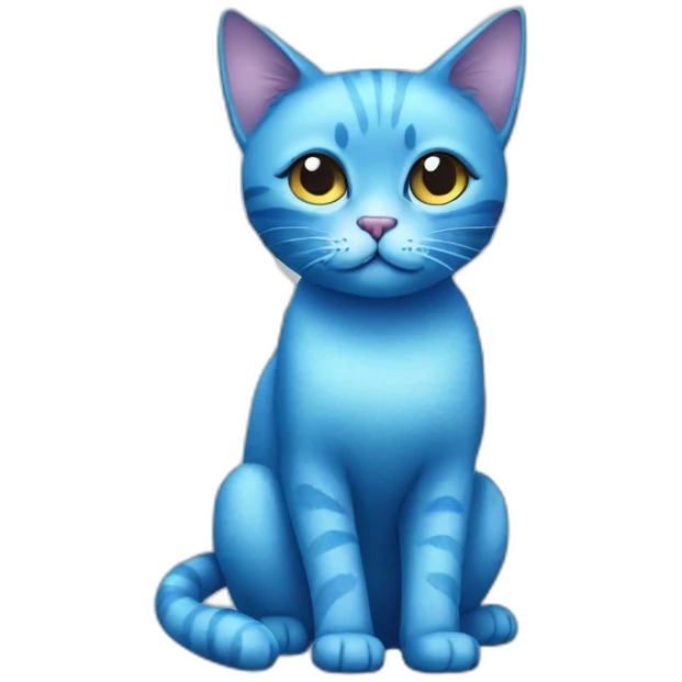 Glitter blue cat with wings emoji