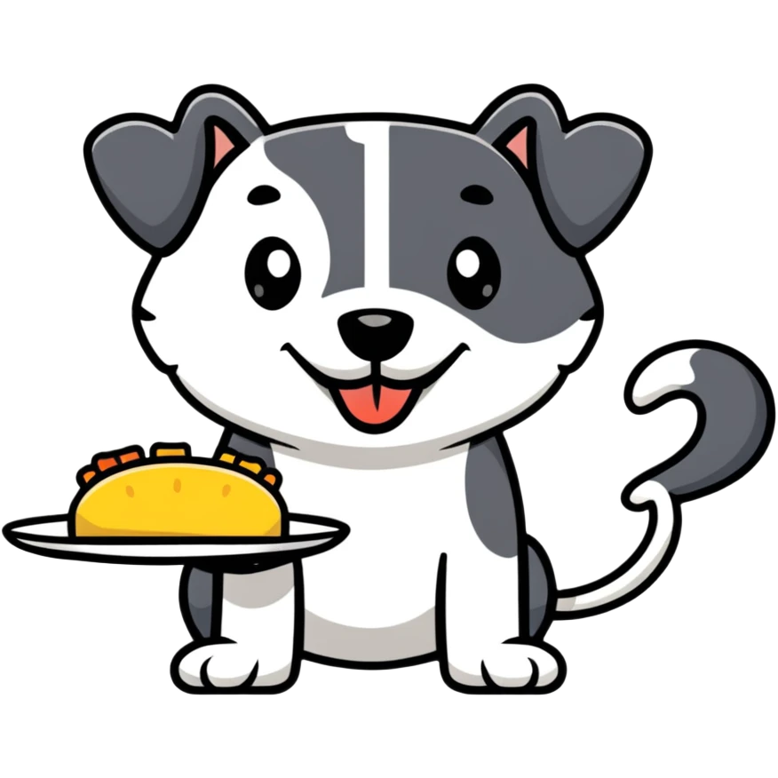 dog with a plate of food emoji