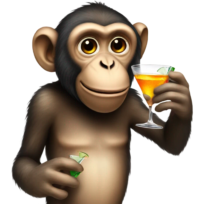monkey drinking martini emoji