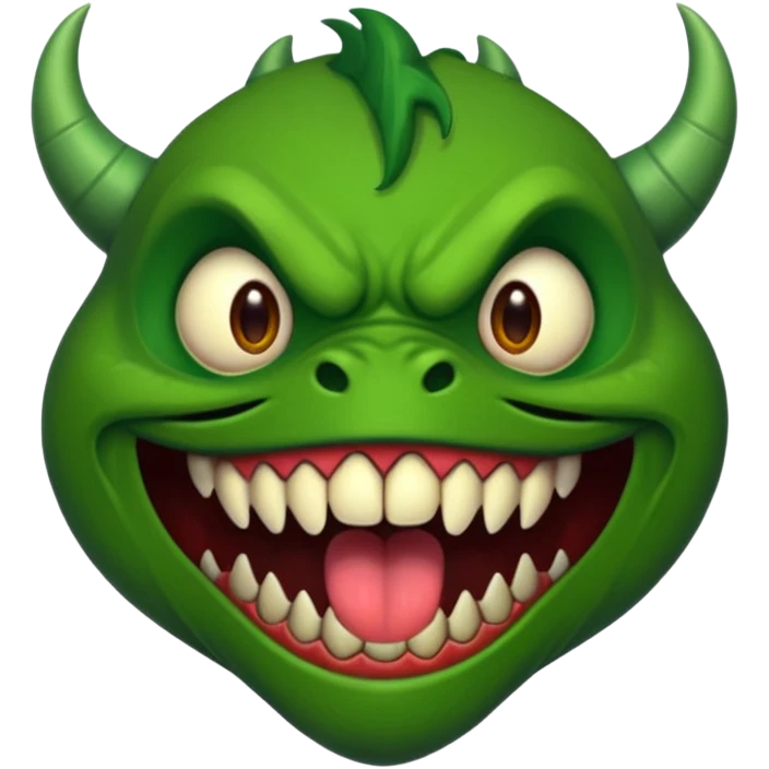 big ugly monster with a big drooling mouth and long sharp fangs emoji