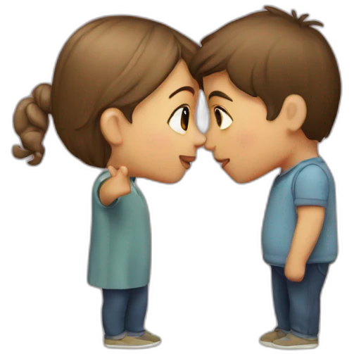 Boy & girl kiss emoji