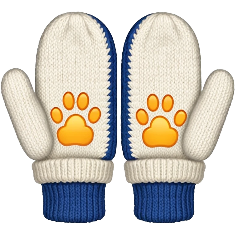 A white mittens without face emoji